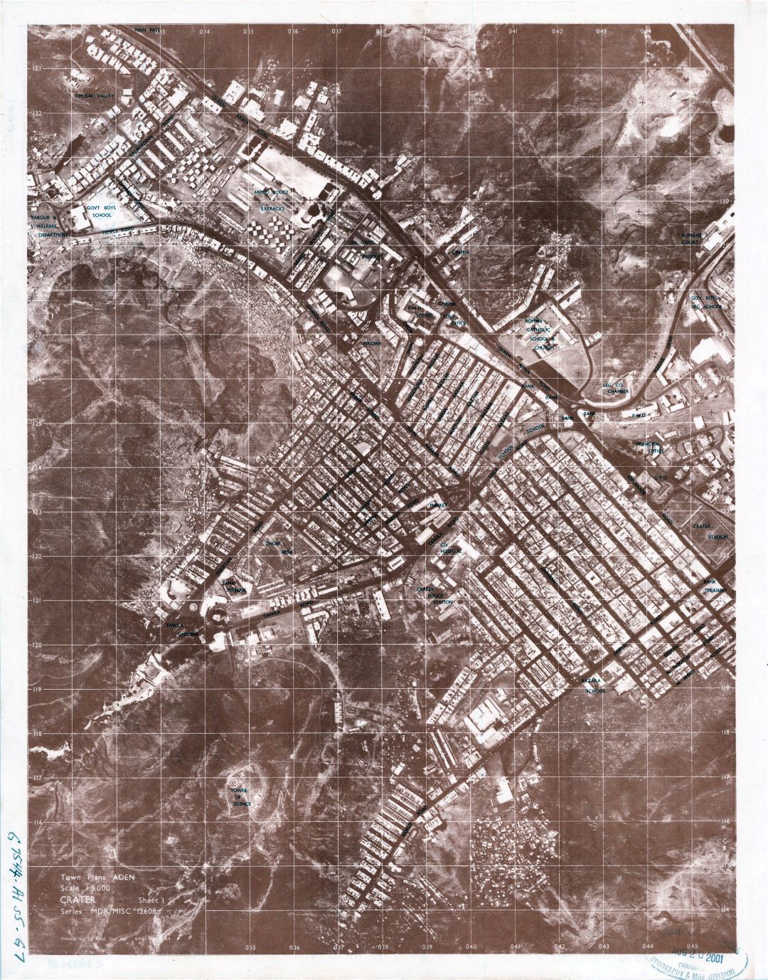 Large detailed map of Aden - 1964