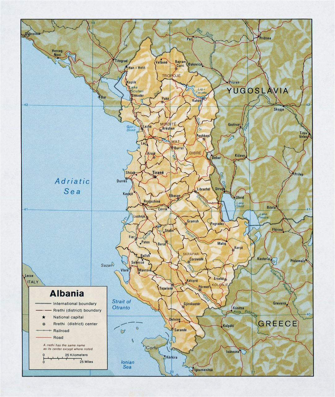 Large Detailed Political And Administrative Map Of Albania With Relief 