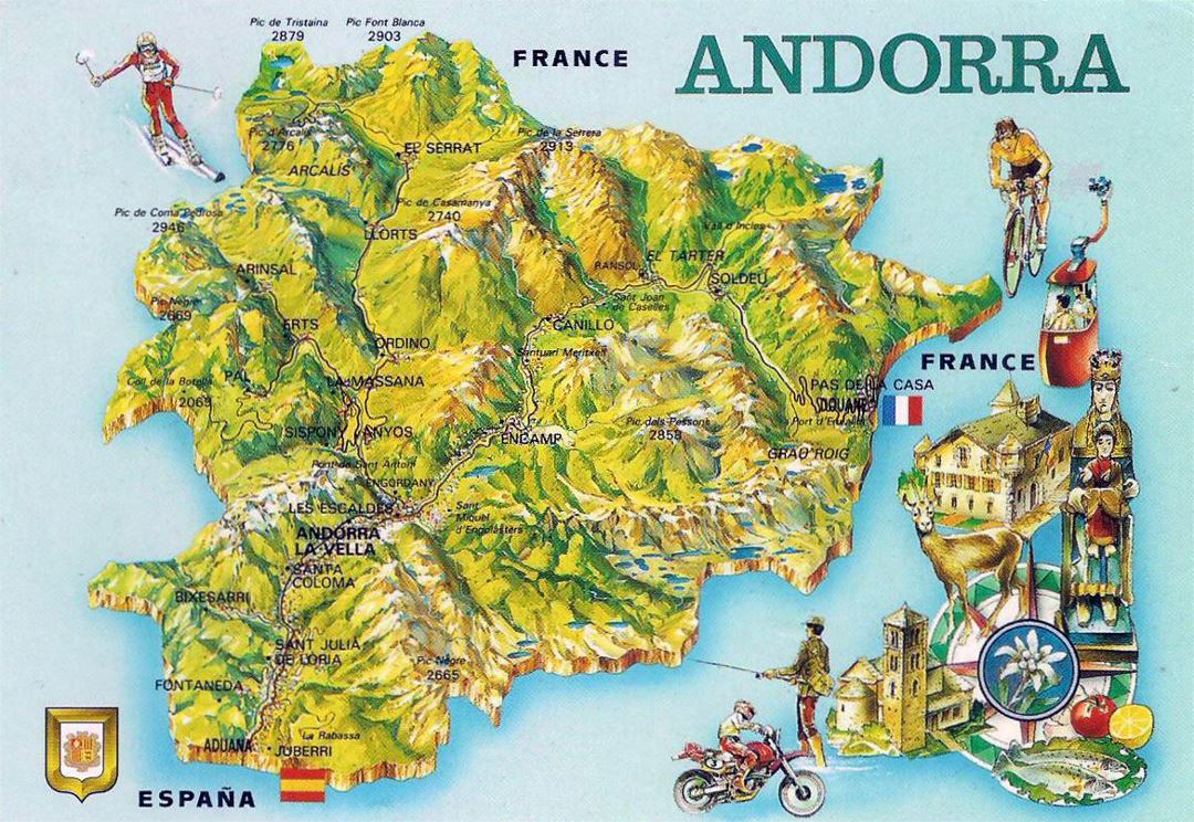 Detailed tourist map of Andorra