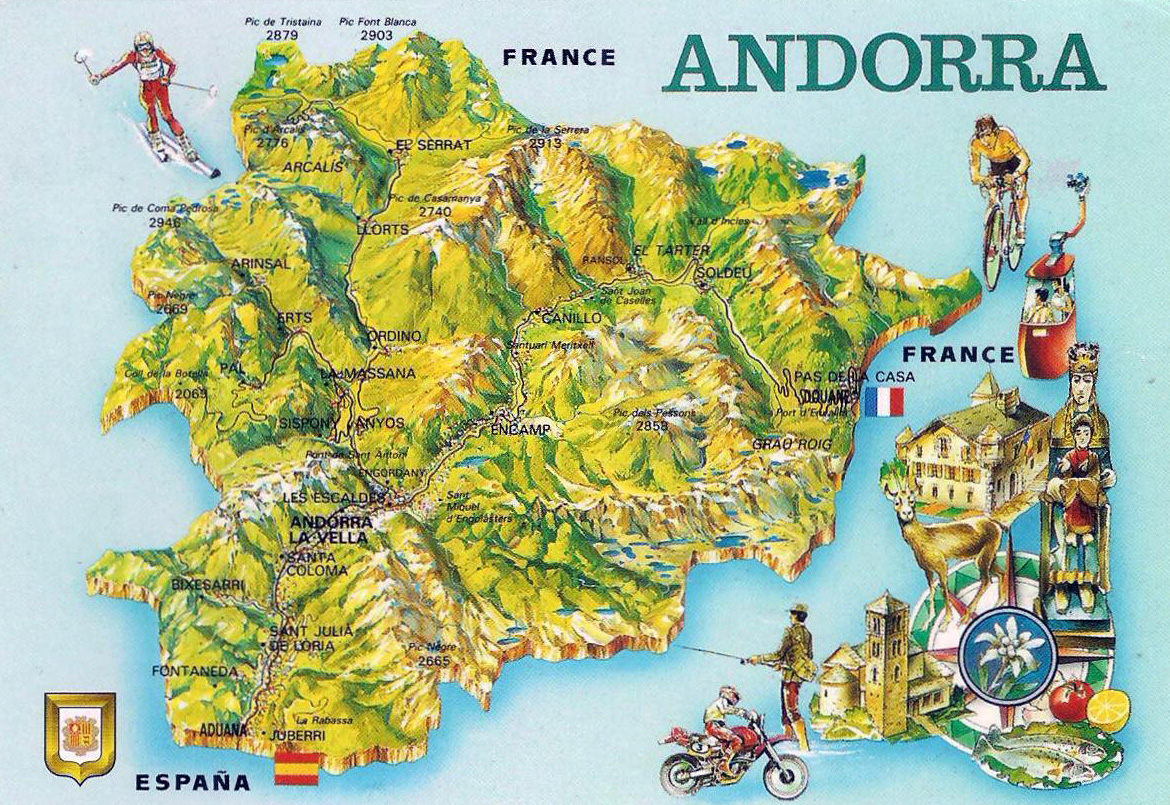 Detailed Tourist Map Of Andorra Andorra Europe Mapsland