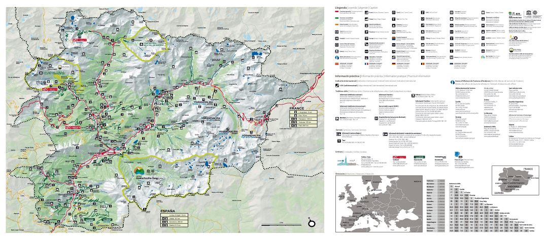 Large detailed tourist map of Andorra