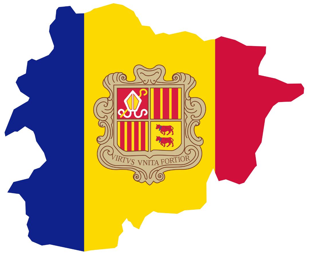 Large flag map of Andorra