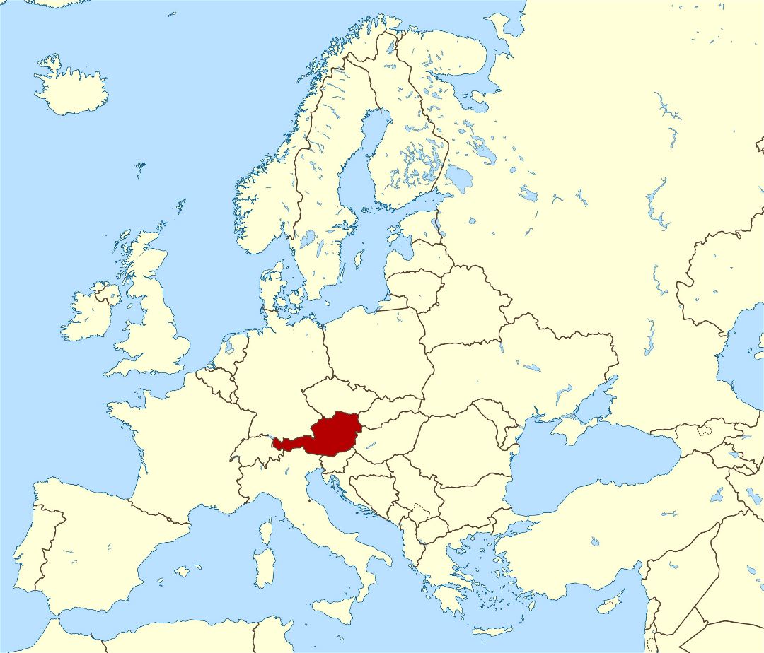 Large location map of Austria