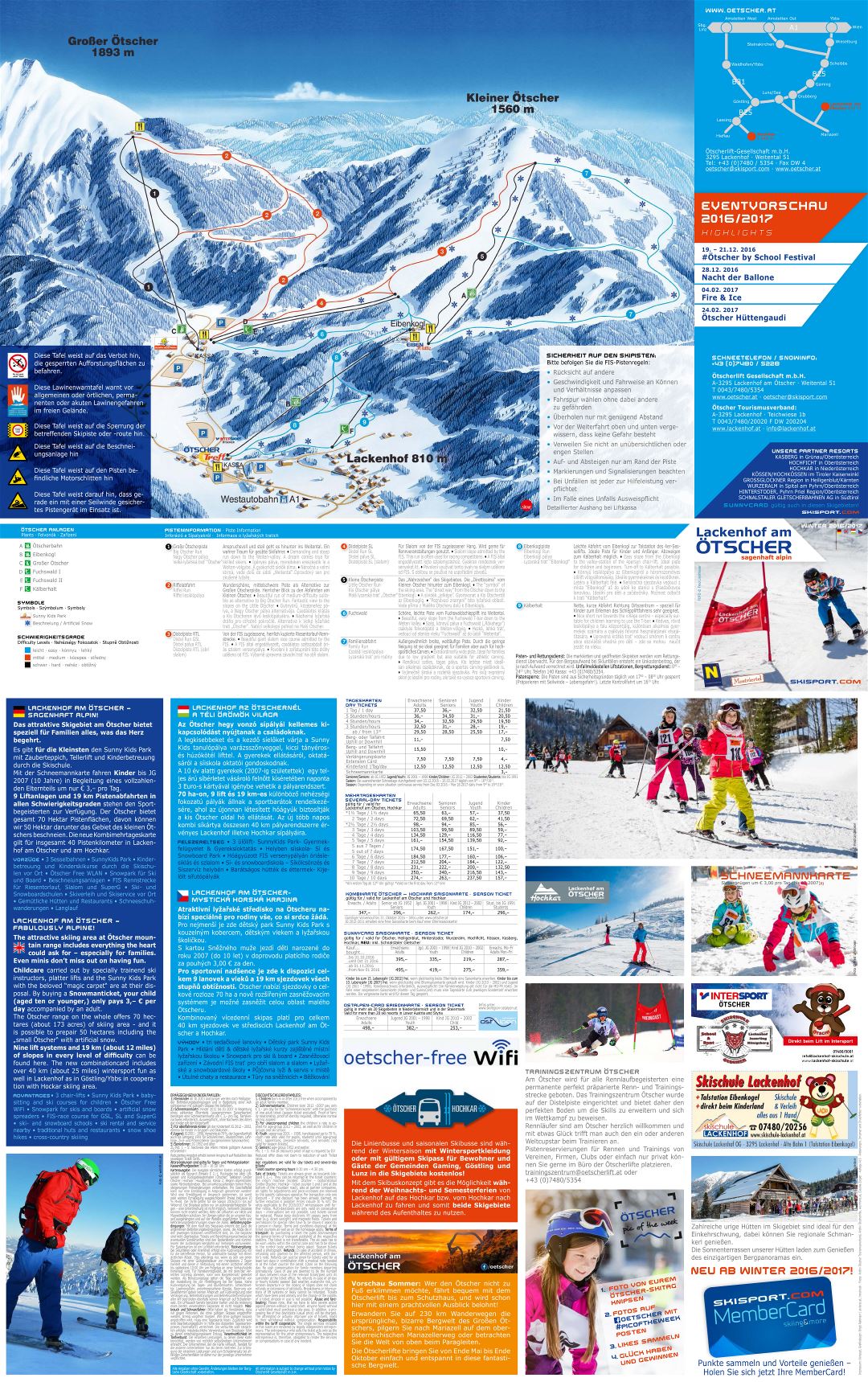 Large scale piste map of Otscher - Lackenhof Ski Resort - 2016