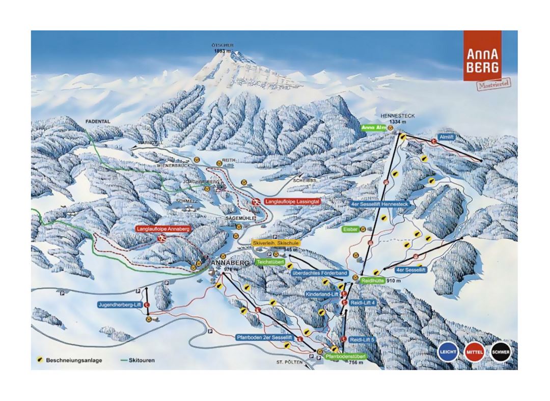 Piste map of Annaberg Ski Resort - 2007