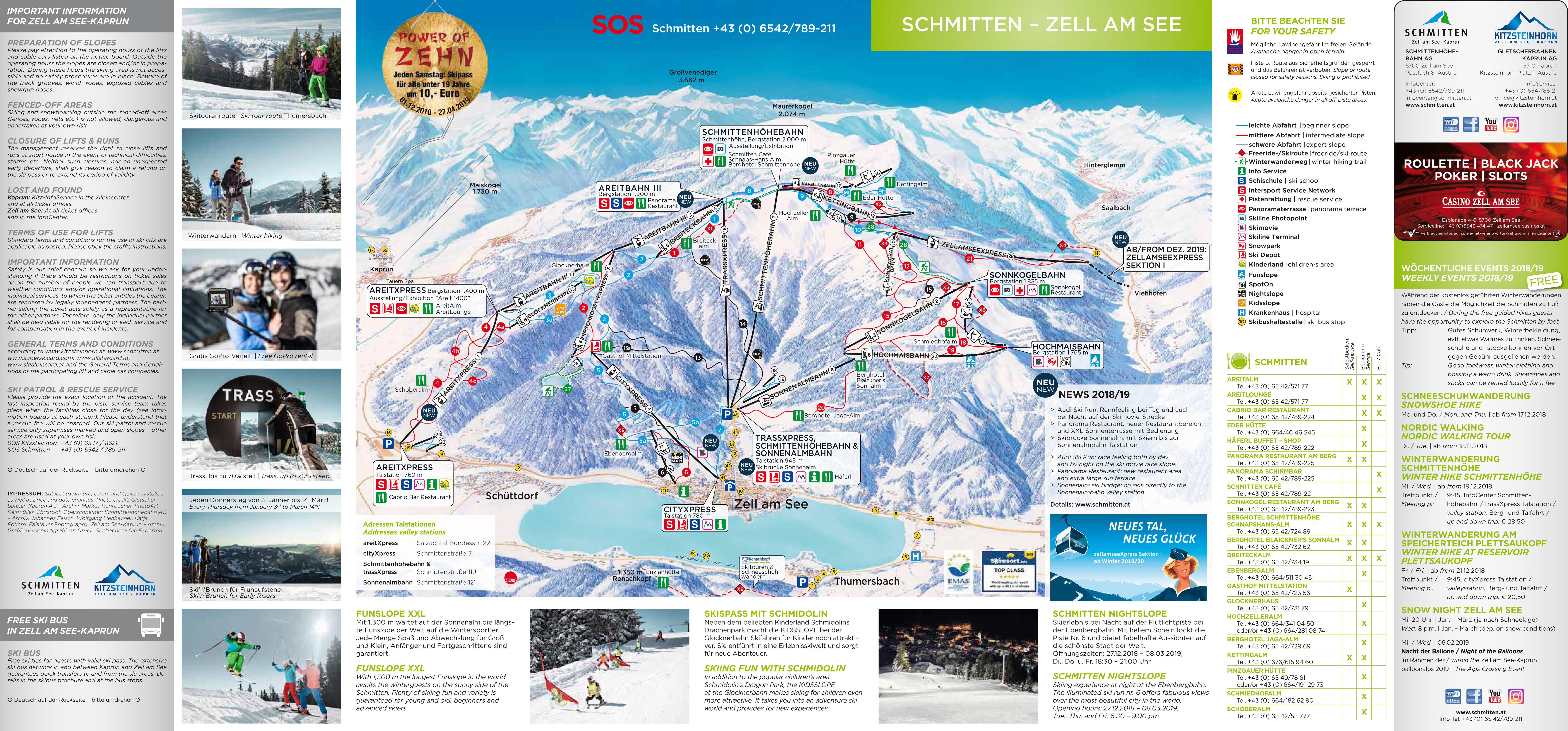zell am see piste map Large Detailed Piste Map Of Zell Am See Schmitten Ski Resort zell am see piste map