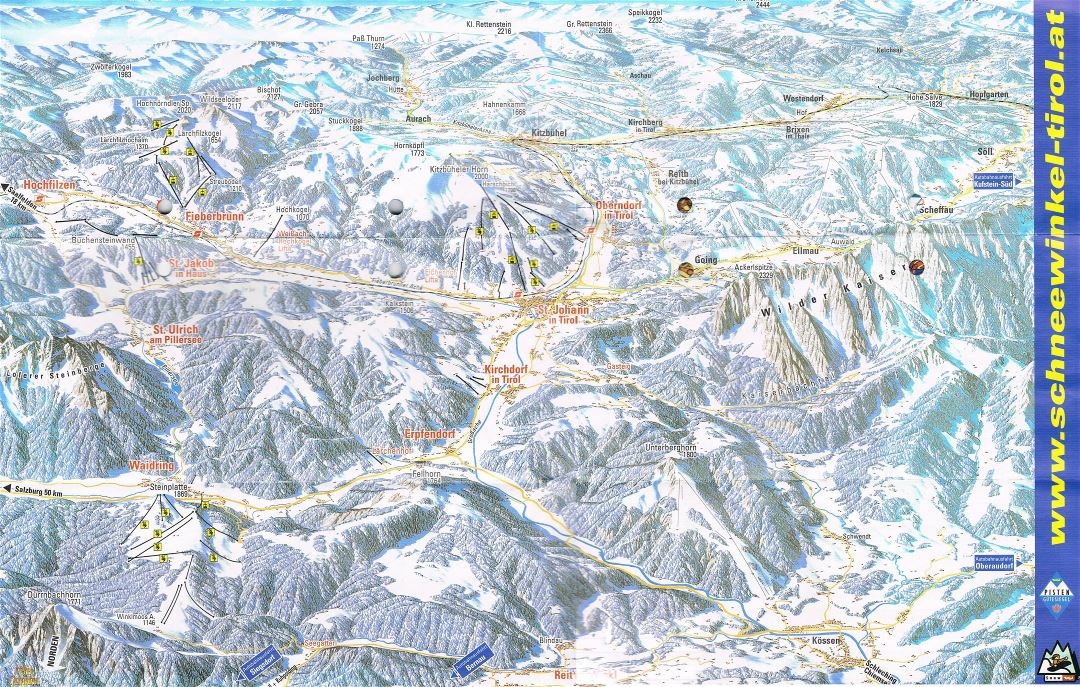 Large detailed piste map of Schneewinkel Ski Resort - 2003