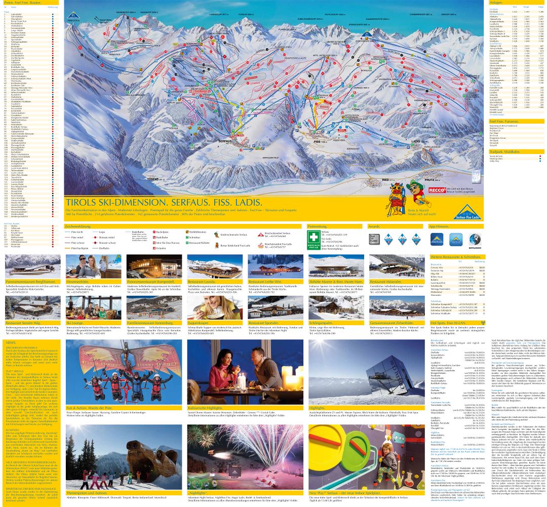 Large scale guide and piste map of Ski Dimension Ski Resort - 2016
