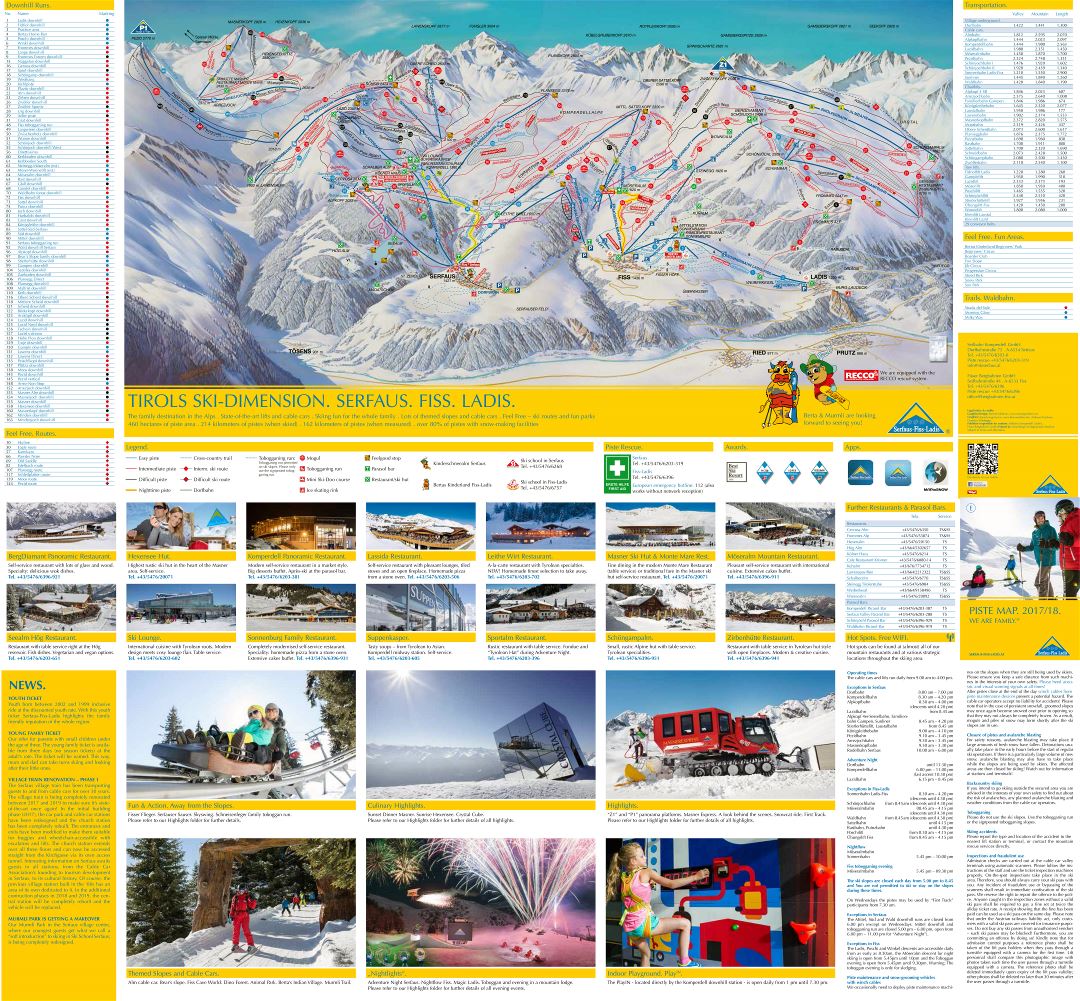 Large scale guide and piste map of Ski Dimension Ski Resort - 2018