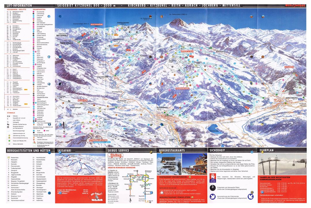 Large scale piste map of Kitzbuhel Ski Area - 2003