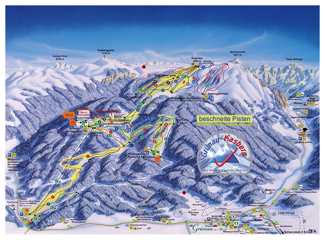 Piste map of Kasberg Ski Resort - 2009
