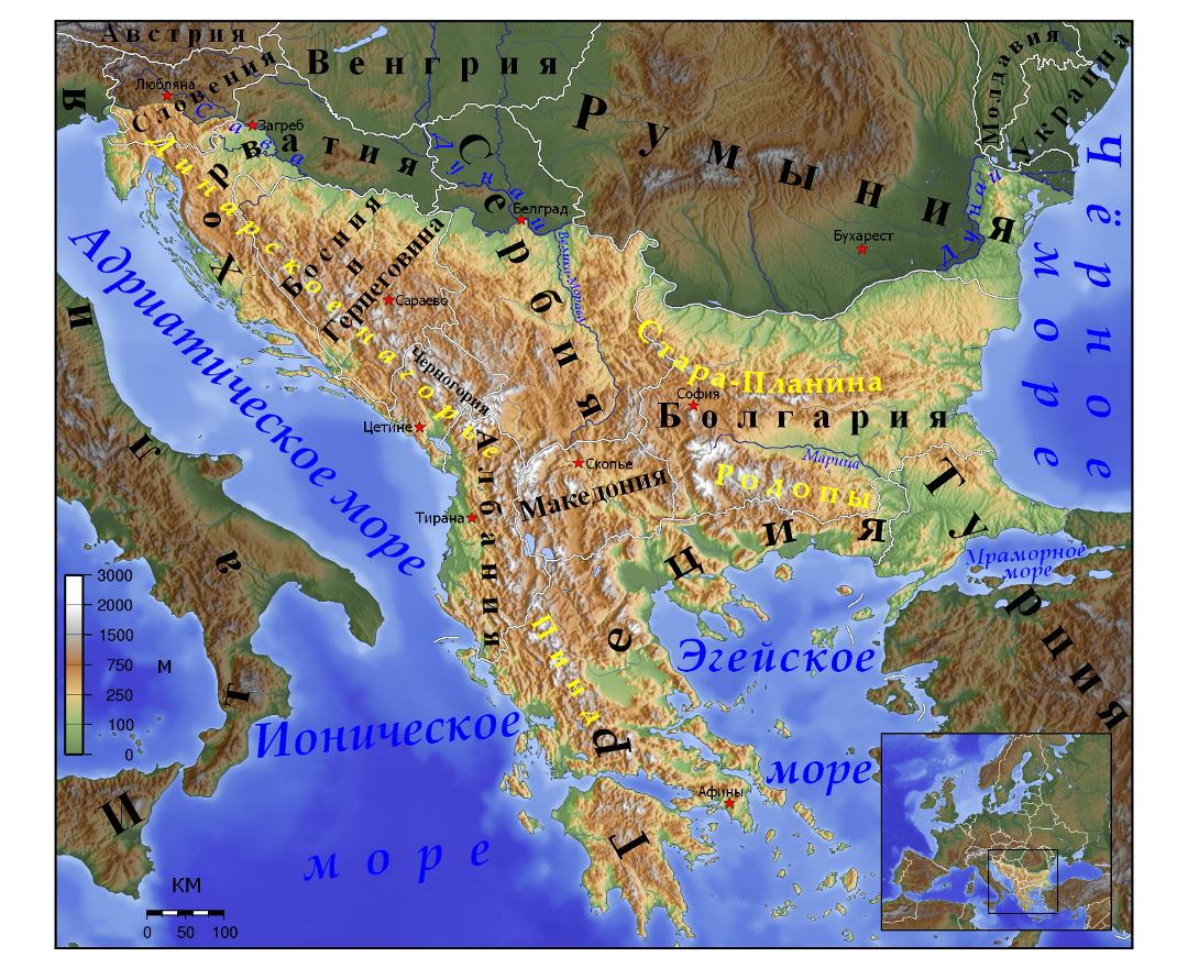 balkan mountains map