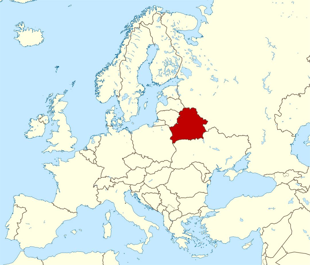 Large location map of Belarus