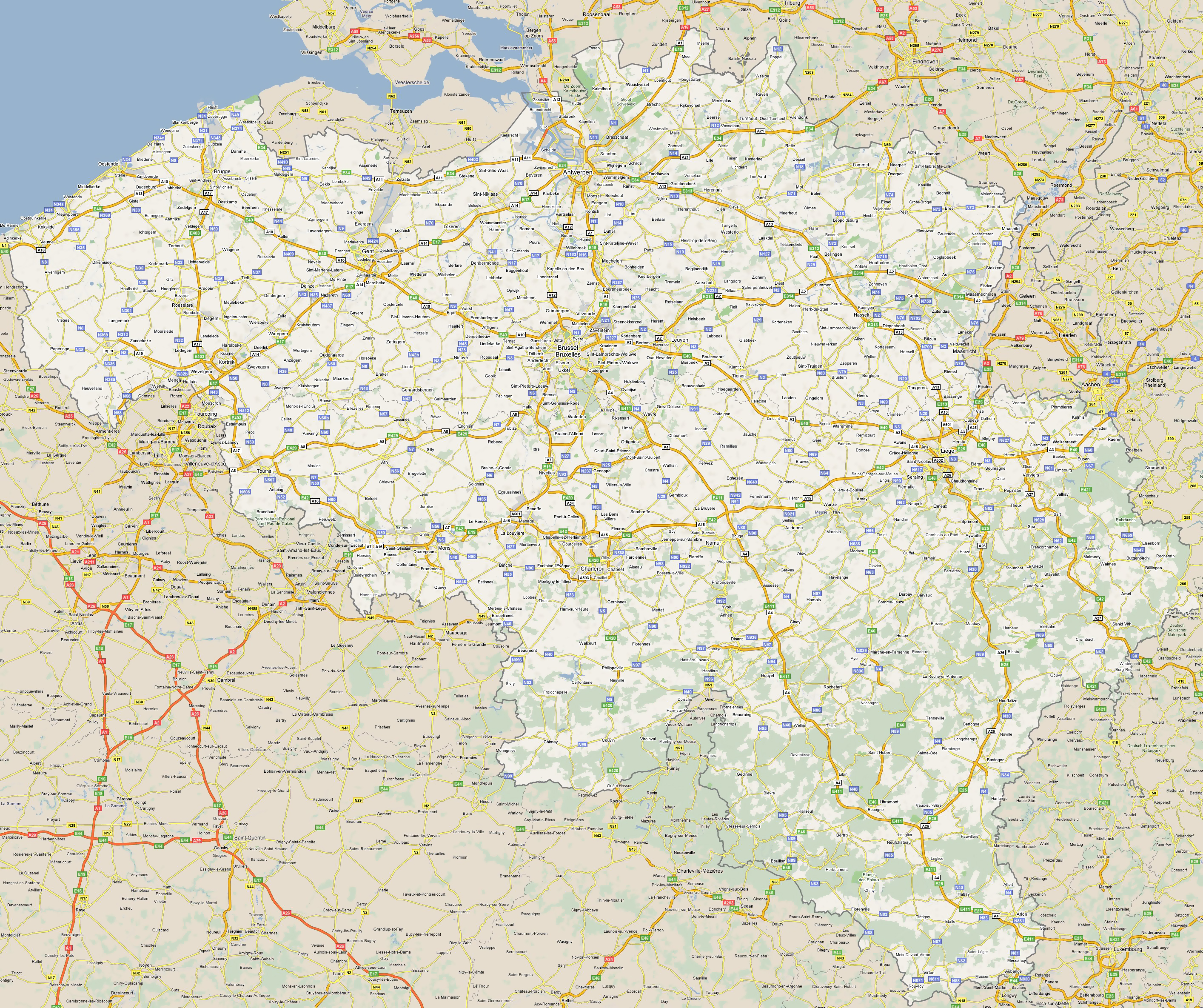 Road Map Of Belgium