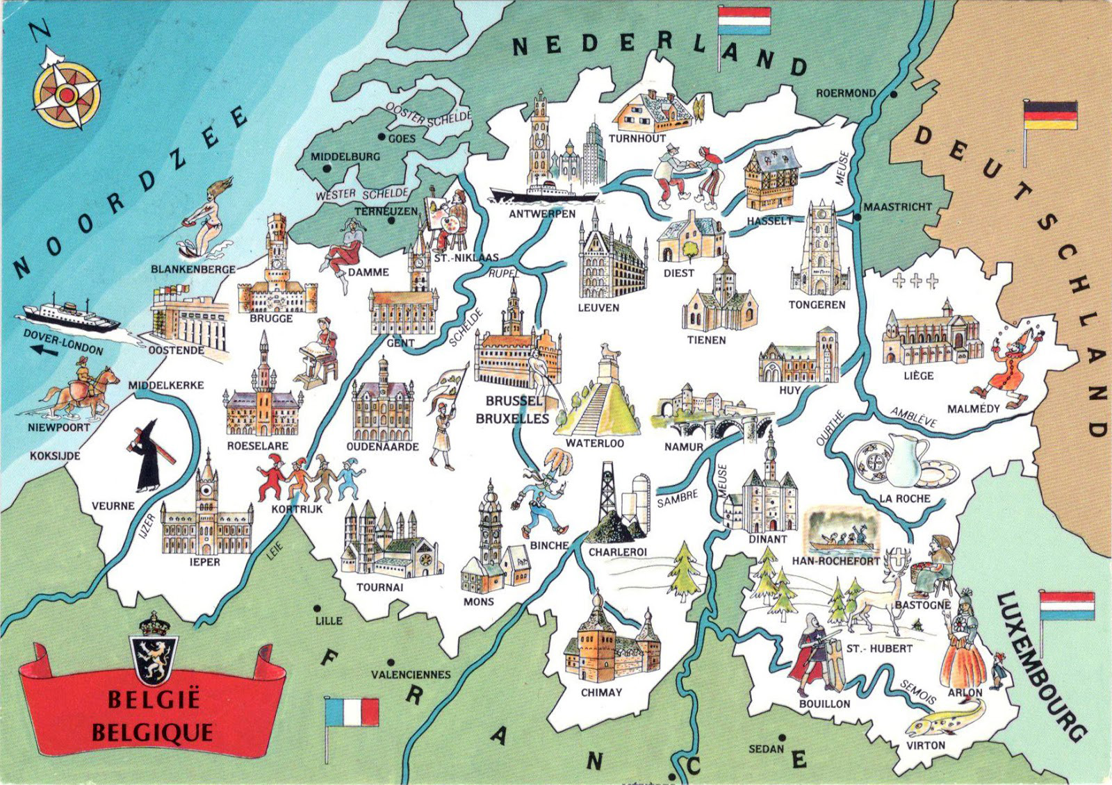 tourist map of belgium