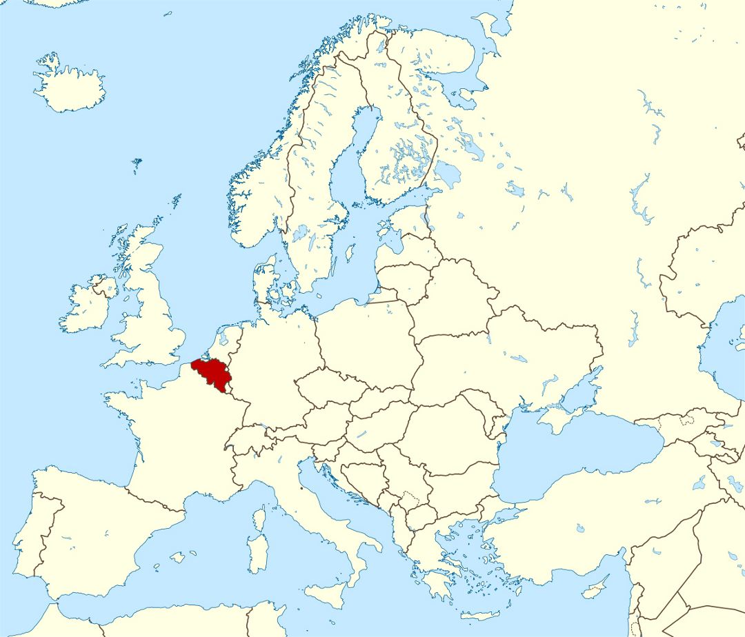 Large location map of Belgium