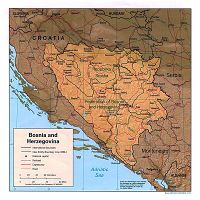 Detailed relief map of Bosnia and Herzegovina | Bosnia and Herzegovina ...