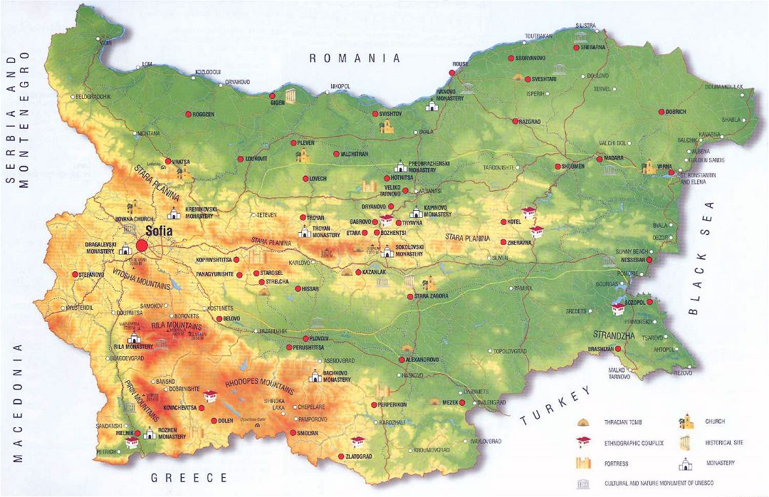 Large culture history map of Bulgaria