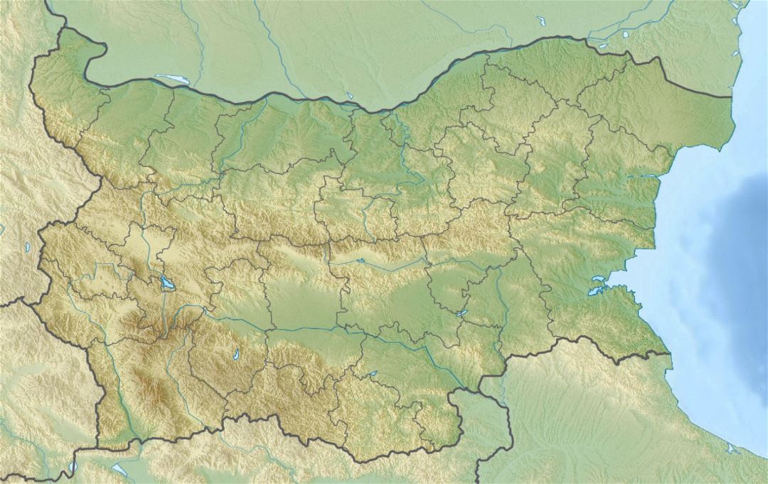 Large relief map of Bulgaria