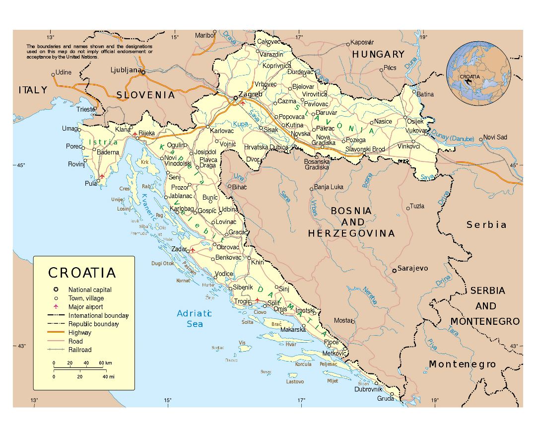 Maps of Croatia | Collection of maps of Croatia | Europe | Mapsland ...