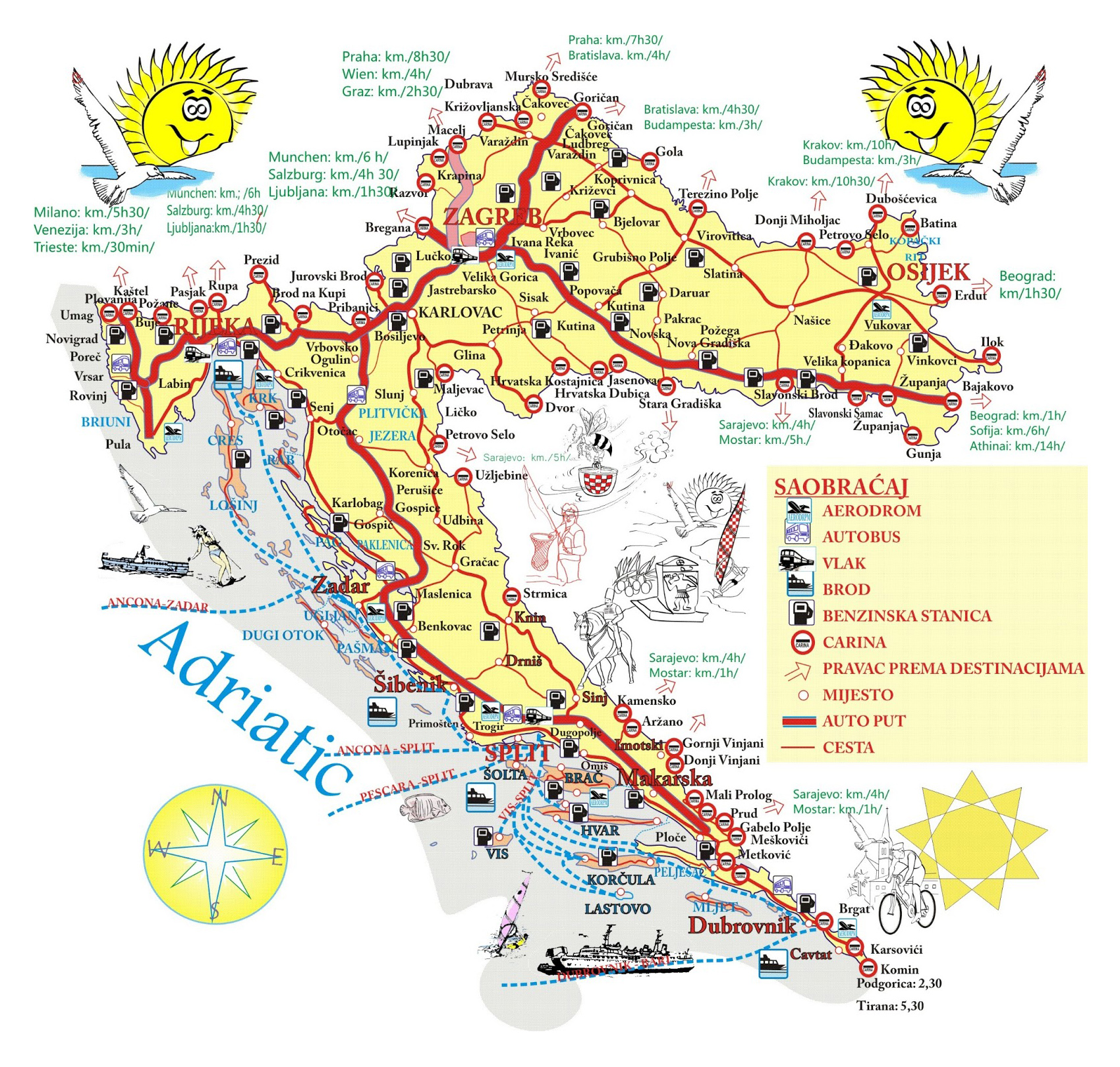 travel map of croatia