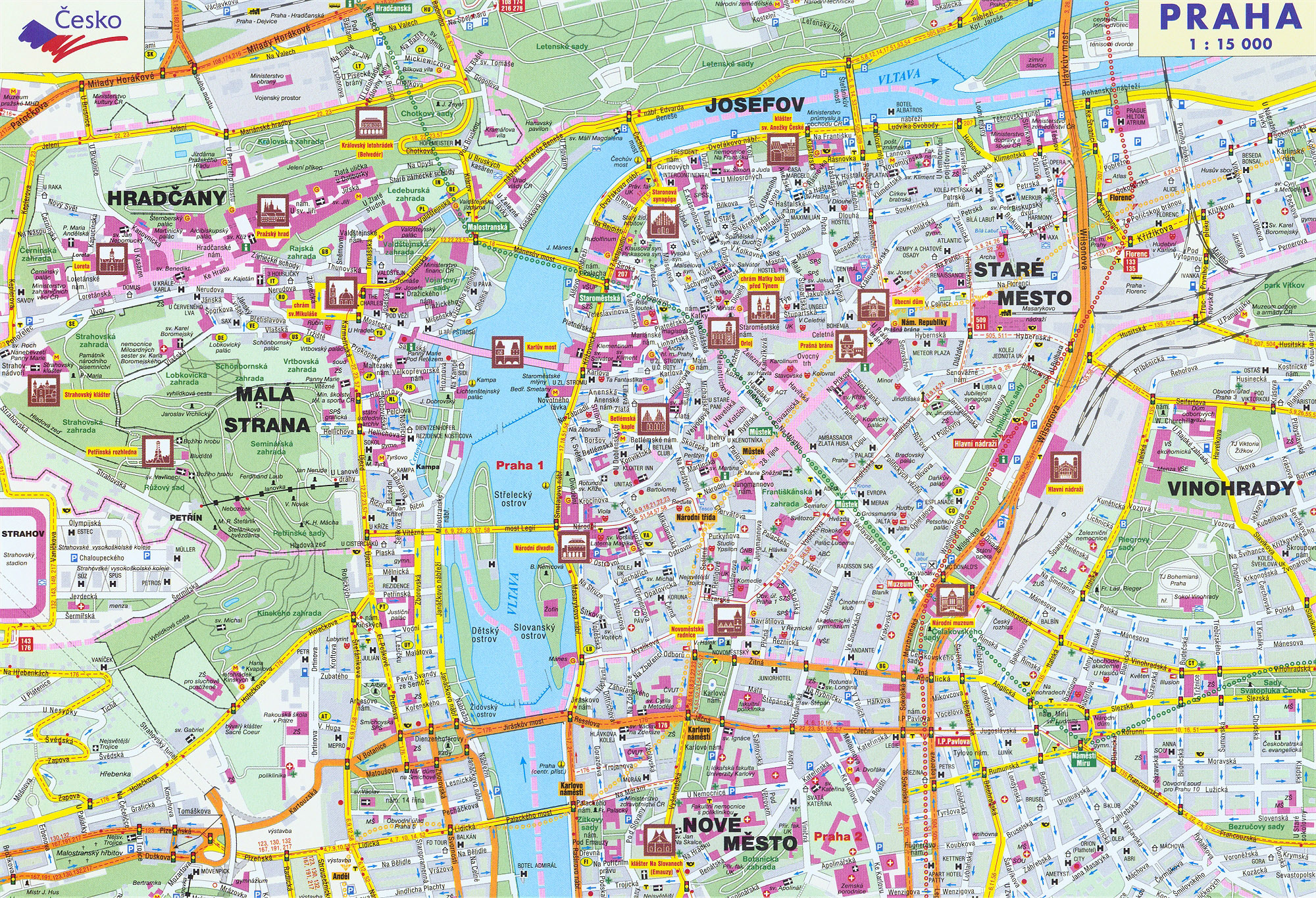 Road Map Of Praha Prague Czech Republic Europe Mapsland Maps