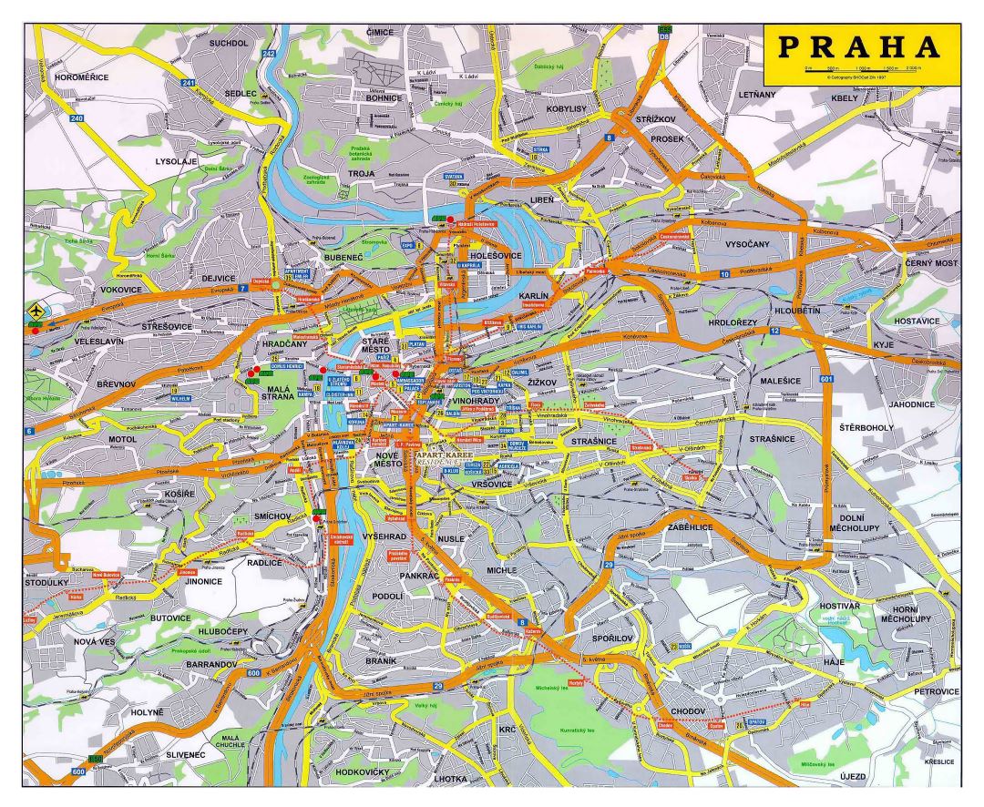 Road map of Praha