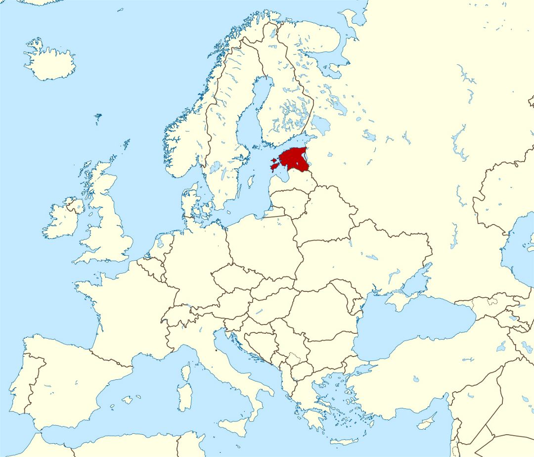 Large location map of Estonia