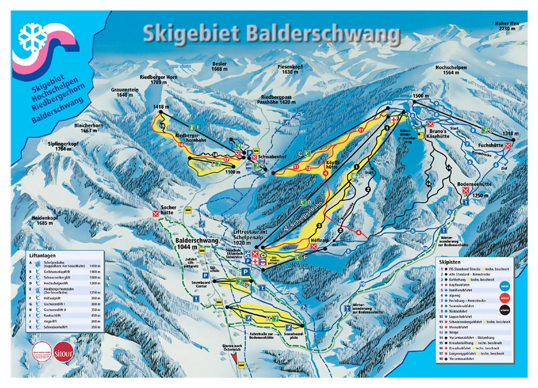 Detailed piste map of Balderschwang Ski Resort - 2006
