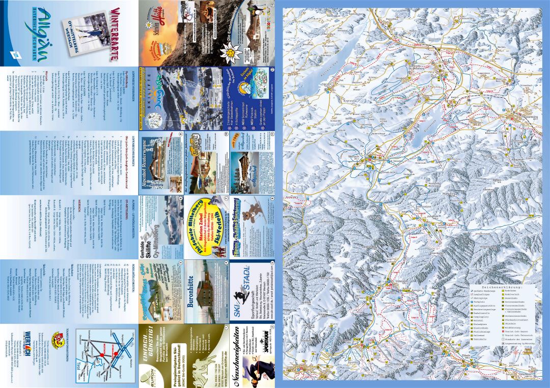Large detailed guide and piste map of Oy-Mittelberg Ski Resort - 2010