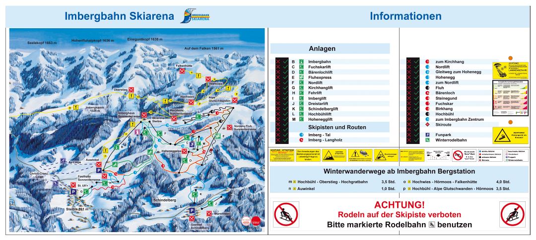 Large detailed piste map of Steibis Ski Resort - 2016