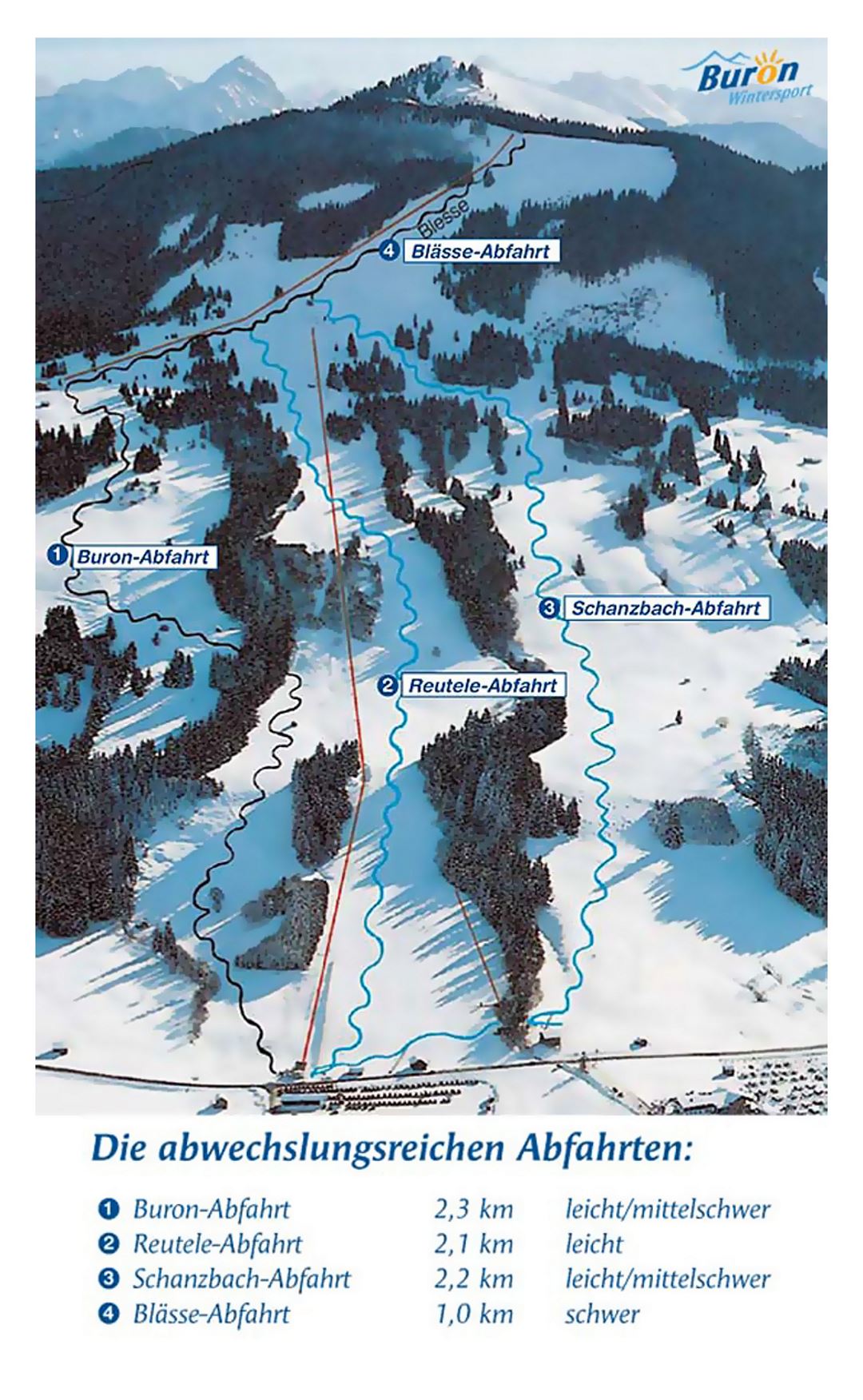Piste map of Buron Wintersport Ski Resort - 2010