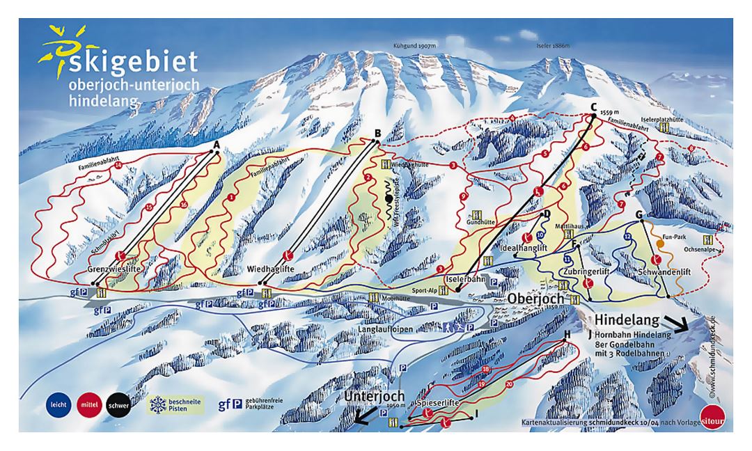 Piste map of Hindelang-Oberjoch Ski Resort - 2004