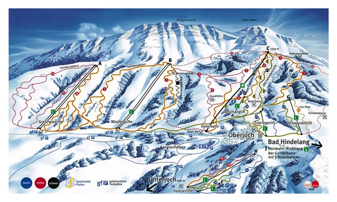 Piste map of Hindelang-Oberjoch Ski Resort - 2005