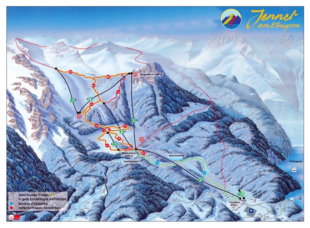 Detailed piste map of Berchtesgadener Land Ski Resort - 2009