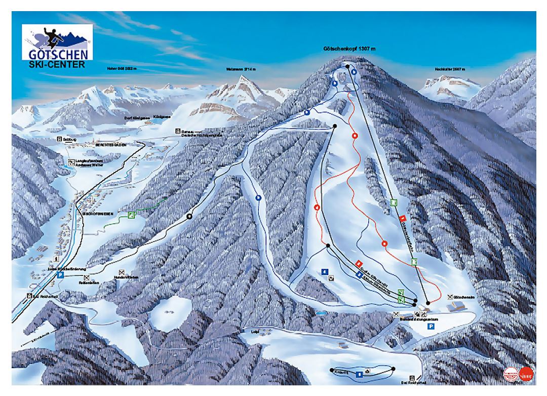 Detailed piste map of Berchtesgadener Land Ski Resort - 2011