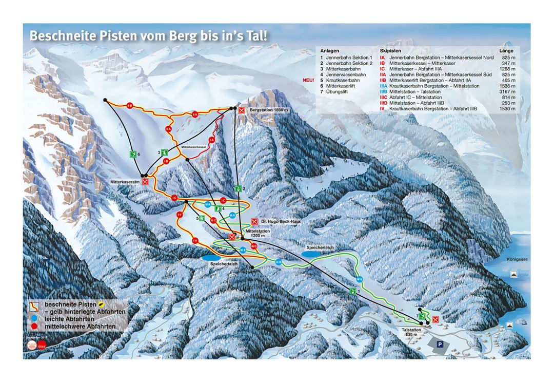 Detailed piste map of Berchtesgadener Land Ski Resort - 2013