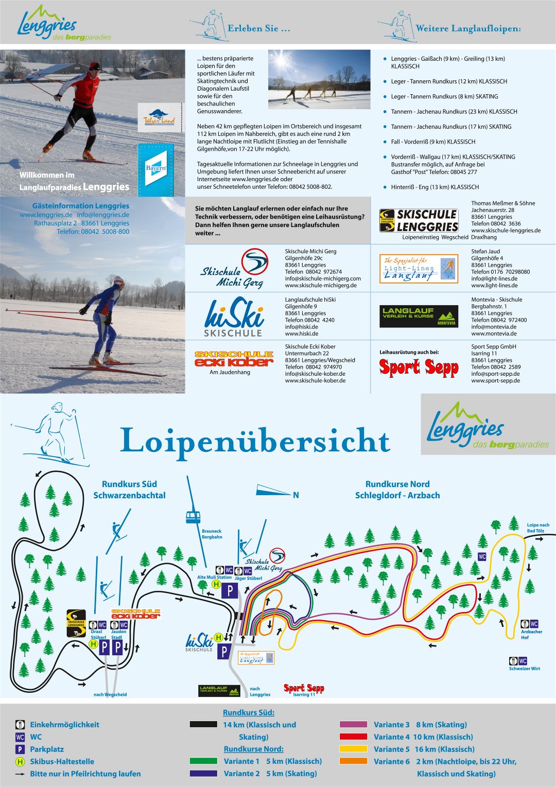 Large detailed guide of Lenggries, Brauneck Ski Resort - 2017