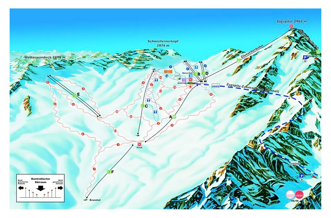 Piste map of Zugspitze - 2007