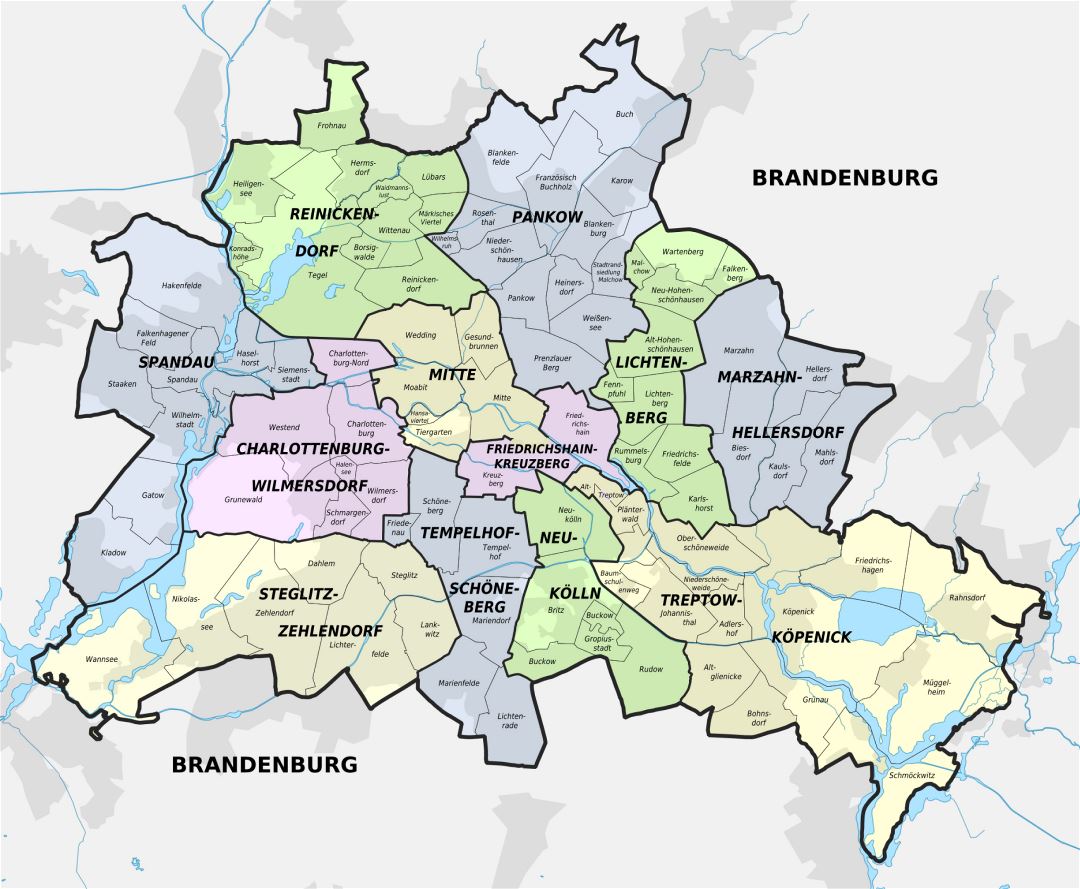 Large Berlin districts map