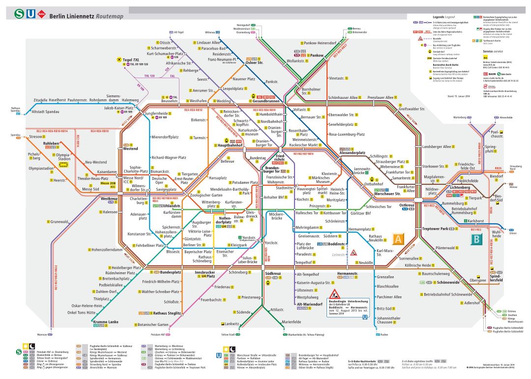 Large detailed Berlin U-Bahn map