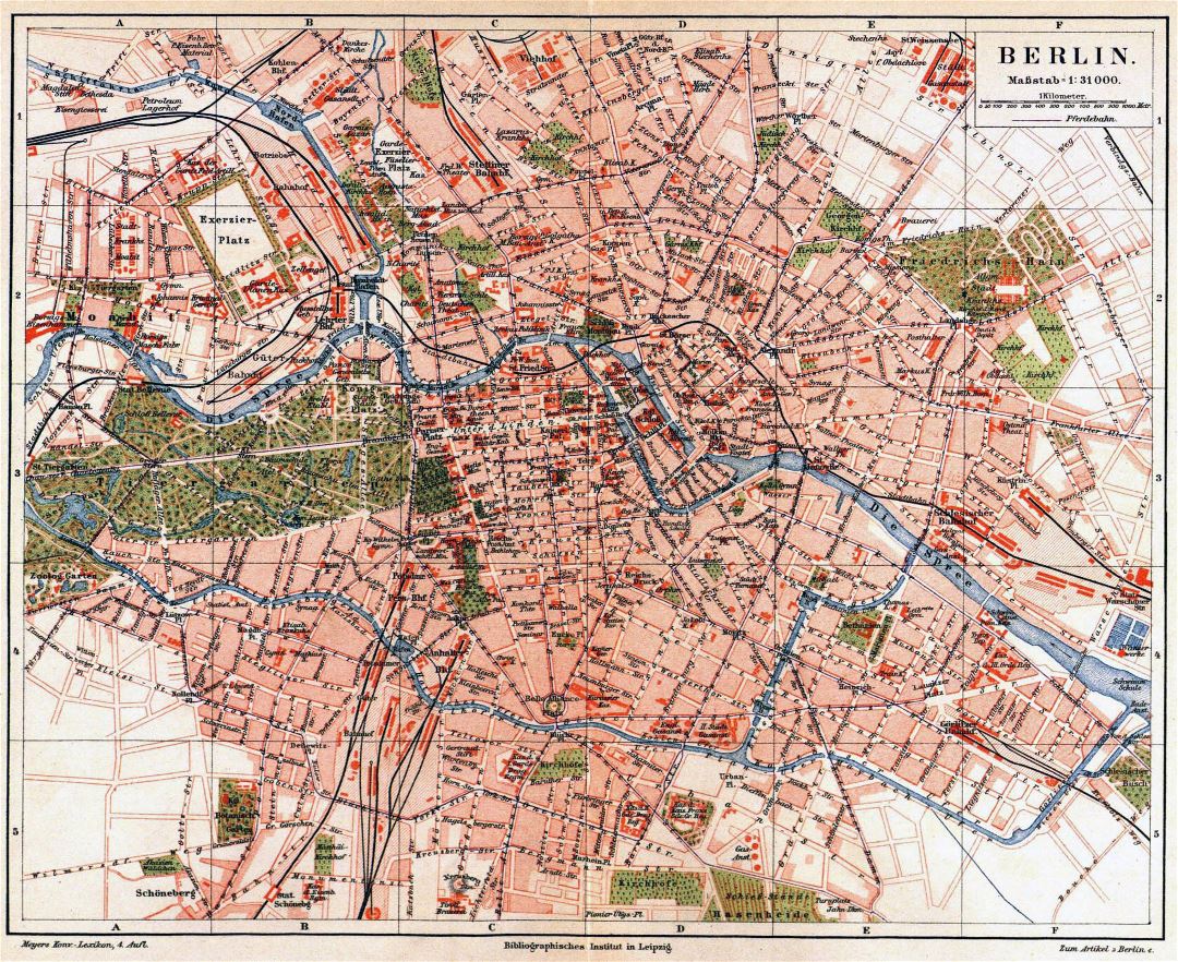 Large old map of Berlin