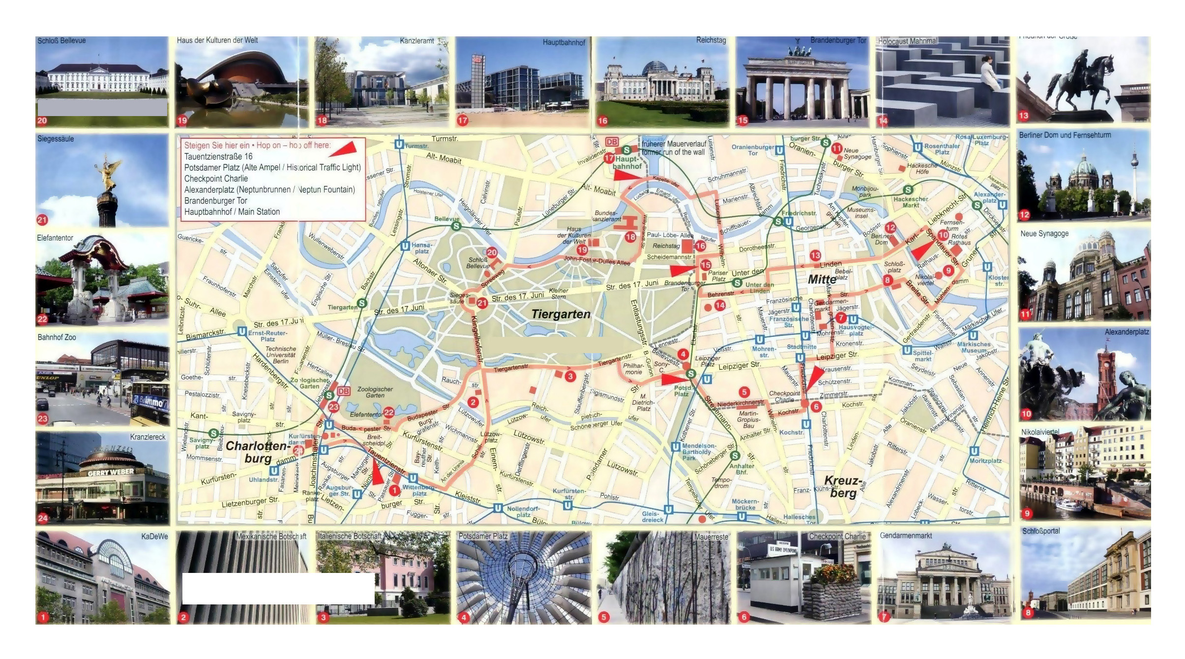 Large Tourist Map Of Central Part Of Berlin City 