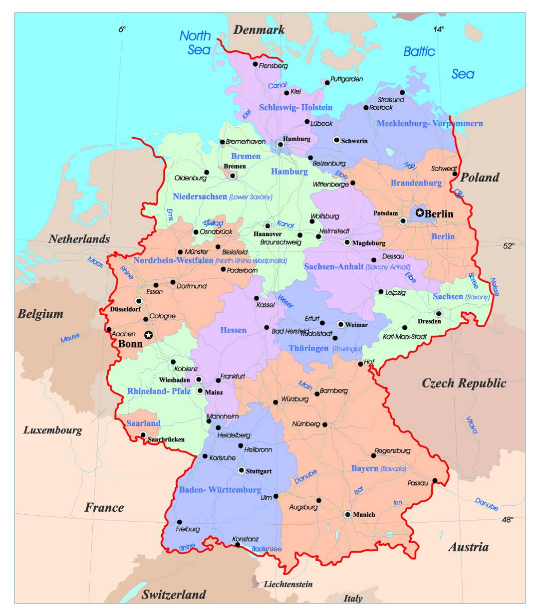 Printable Map Of Germany