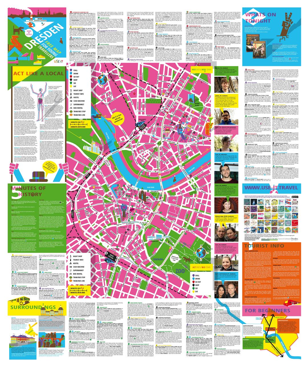 Large scale tourist map of Dresden