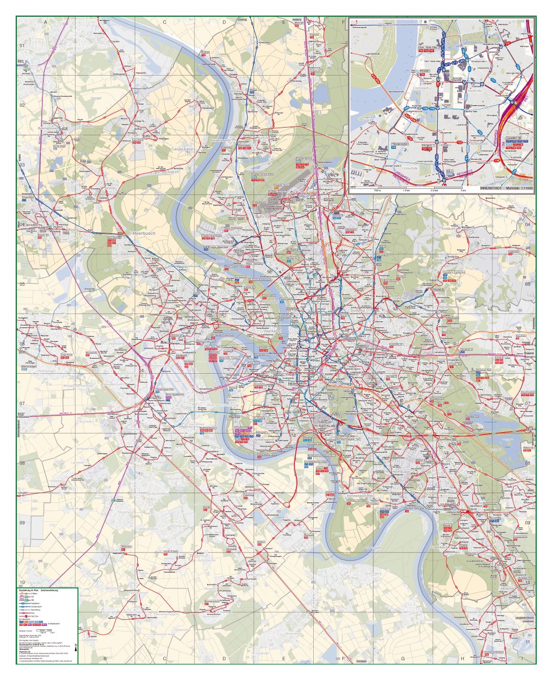 Large scale transport map of Dusseldorf city