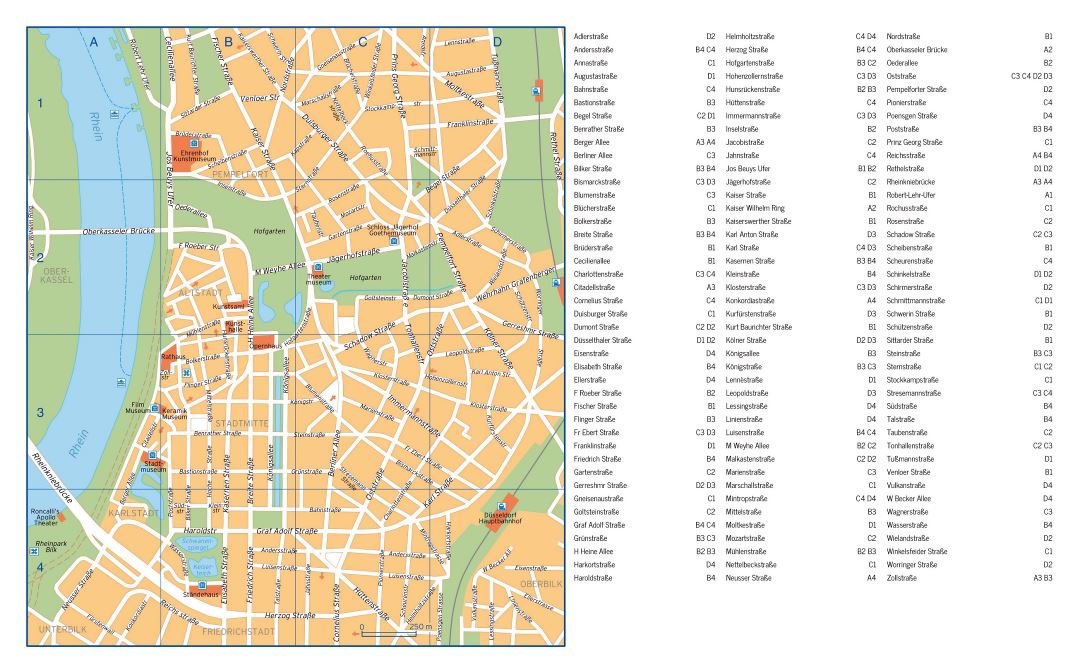 Large street map of Dusseldorf