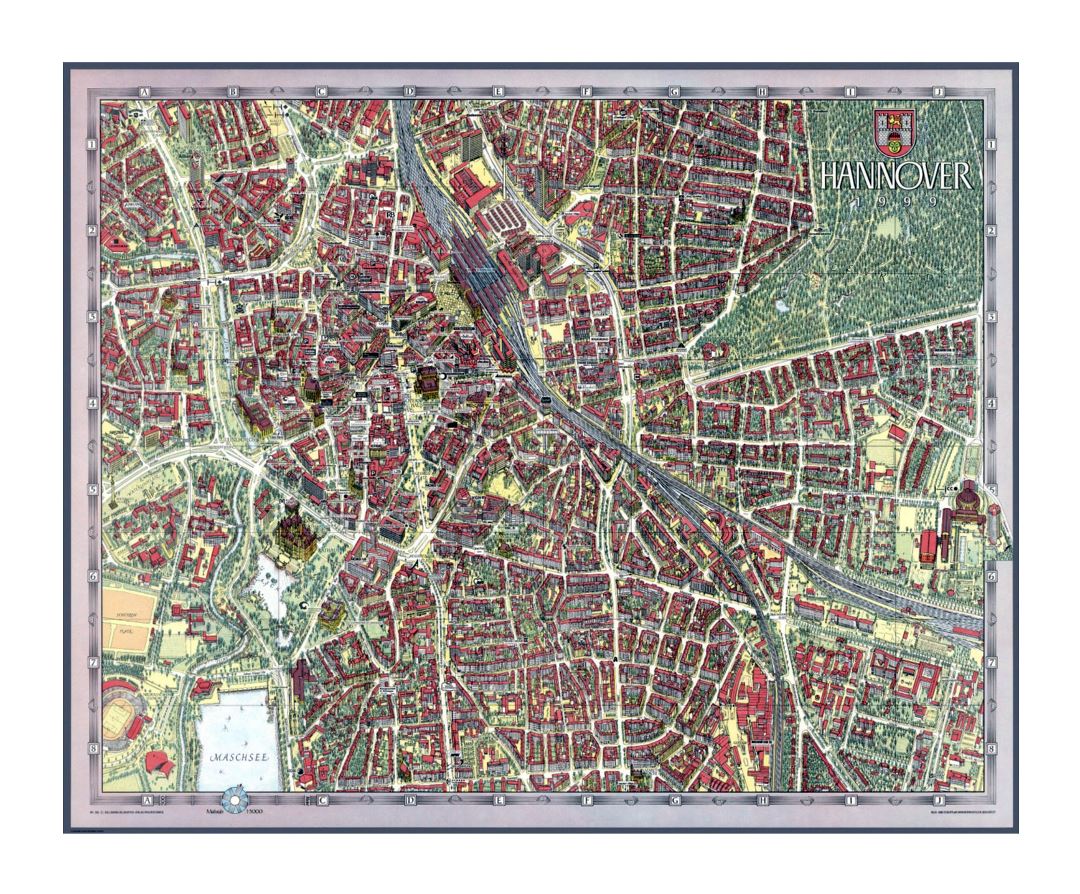 Detailed illustrated map of Hannover city