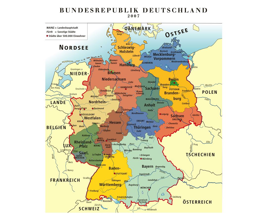 Detailed Map Of Germany