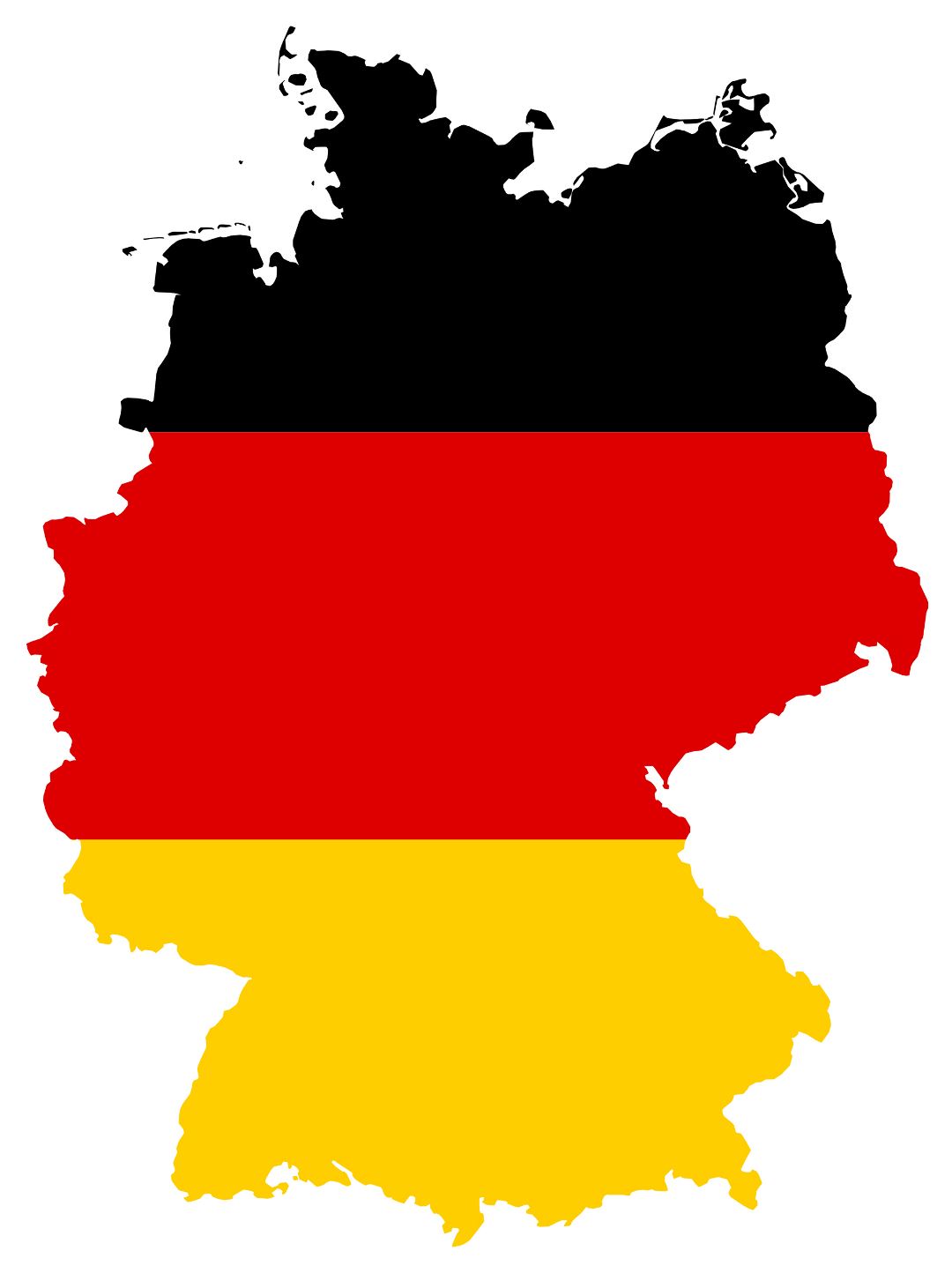 Large flag map of Germany